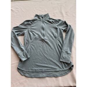 Apana yoga Women's Gray Half-Zip Raglan Long Sleeve Pullover Top Size M